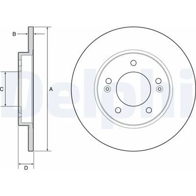 DELPHI BG4949C Bremsscheibe - Volltyp DELPHI BG4949C Bremsscheibe - Volltyp