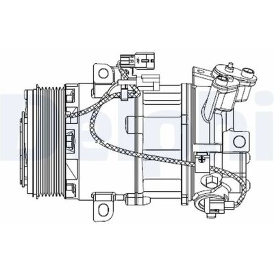 Compressore aria condizionata Delphi 6SEU16 per Renault Captur, Clio 4 Compressore aria condizionata Delphi 6SEU16 per Renault Captur, Clio 4