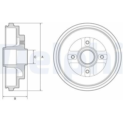 DELPHI BF630 Tambour de Frein - 4 Troux, 232mm DELPHI BF630 Tambour de Frein - 4 Troux, 232mm