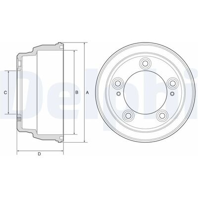 Delphi BF645 Tłumik hamulcowy - wewnętrzny 220mm, zewnętrzny 259mm Delphi BF645 Tłumik hamulcowy - wewnętrzny 220mm, zewnętrzny 259mm