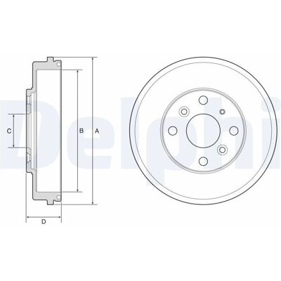 DELPHI BF649 Tambour de frein - 4 trous, 240mm extérieur, 200mm intérieur DELPHI BF649 Tambour de frein - 4 trous, 240mm extérieur, 200mm intérieur