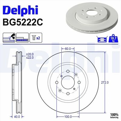 DELPHI BG5222C - Bremsscheibe DELPHI BG5222C - Bremsscheibe