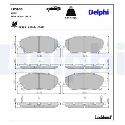 Delphi LP3906 Jarrupatjat - Ratas Delphi LP3906 Jarrupatjat - Ratas