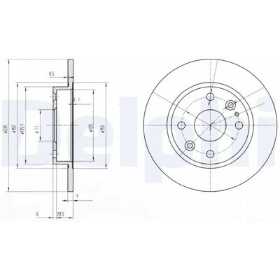 Delphi Mazda bromsskiva - 231x9 mm, oljad, bak Delphi Mazda bromsskiva - 231x9 mm, oljad, bak