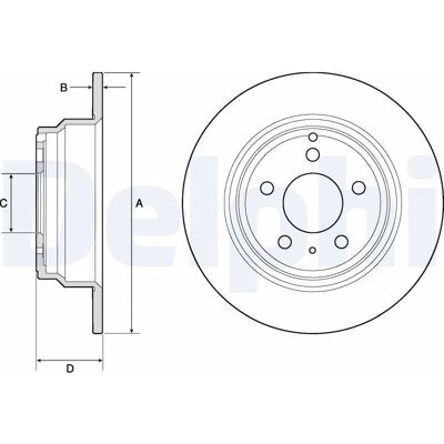 DELPHI BG2842 Bromsskiva - Solid, 295mm, 10mm, Oljad - Bromsskivor DELPHI BG2842 Bromsskiva - Solid, 295mm, 10mm, Oljad - Bromsskivor