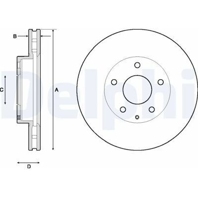 Delphi BG4712C Bremsscheibe - Belüftet, 25mm, 280mm Ø. Delphi BG4712C Bremsscheibe - Belüftet, 25mm, 280mm Ø.