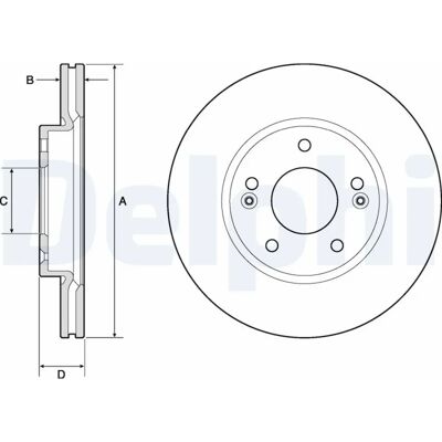 Delphi BG4745C Ventilerad bromsskiva - Bromsskiva Delphi BG4745C Ventilerad bromsskiva - Bromsskiva