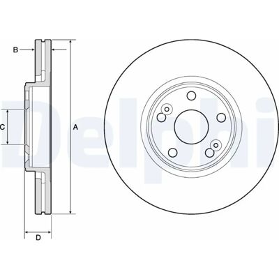 DELPHI BG4746C Framtrom Ventilerad Bromsskiva - Bromsskiva DELPHI BG4746C Framtrom Ventilerad Bromsskiva - Bromsskiva