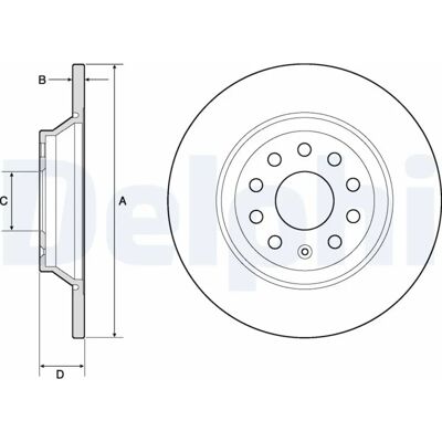 DELPHI BG4751C Bremsscheibe - Voll, 300mm, 12mm dick DELPHI BG4751C Bremsscheibe - Voll, 300mm, 12mm dick