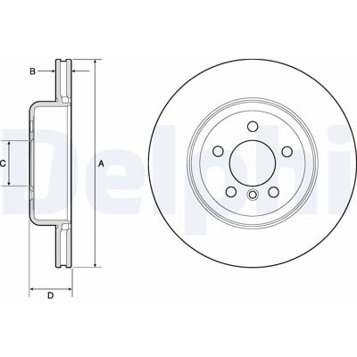 DELPHI BG4752C Bromsskiva - Ventilerad - 345mm DELPHI BG4752C Bromsskiva - Ventilerad - 345mm