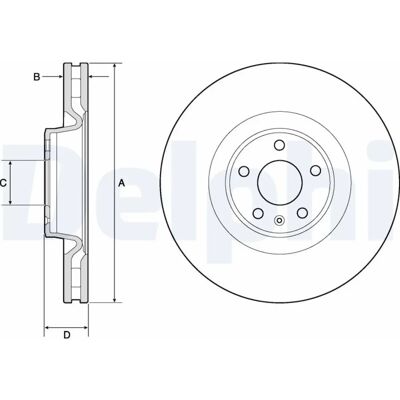 Delphi Scheibenbremse BG9172C - Belüftet, 356mm, 34mm - Für Audi A6 C7 Allroad Delphi Scheibenbremse BG9172C - Belüftet, 356mm, 34mm - Für Audi A6 C7 Allroad