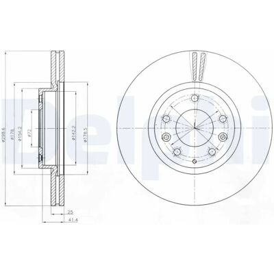 Delphi BG4255C Ventilated Brake Disc - Brake Disc Delphi BG4255C Ventilated Brake Disc - Brake Disc