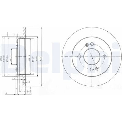 DELPHI BG3981C Jarrulevy - Täys, 234mm, 10mm paksu DELPHI BG3981C Jarrulevy - Täys, 234mm, 10mm paksu