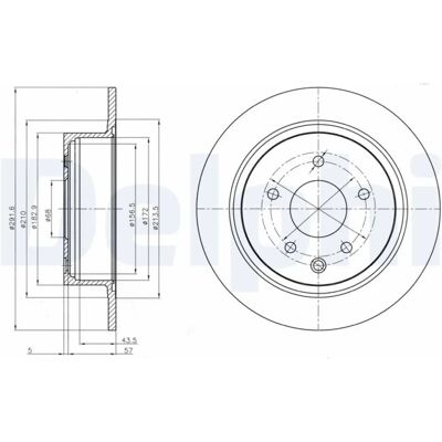 DELPHI BG4108C Disco Freno - 292mm, Pieno, Rivestito, 5 fori DELPHI BG4108C Disco Freno - 292mm, Pieno, Rivestito, 5 fori
