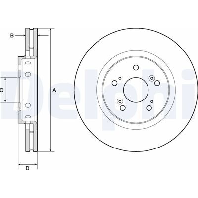 Delphi BG4808C Bremsscheibe - Belüftet, 28mm, 315mm, Honda CR-V 4 Delphi BG4808C Bremsscheibe - Belüftet, 28mm, 315mm, Honda CR-V 4