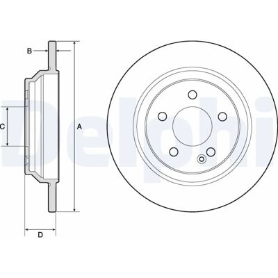 Delphi BG4811C Bremsscheibe für Mercedes-Benz W447 - Vollmassiv, 300mm Delphi BG4811C Bremsscheibe für Mercedes-Benz W447 - Vollmassiv, 300mm