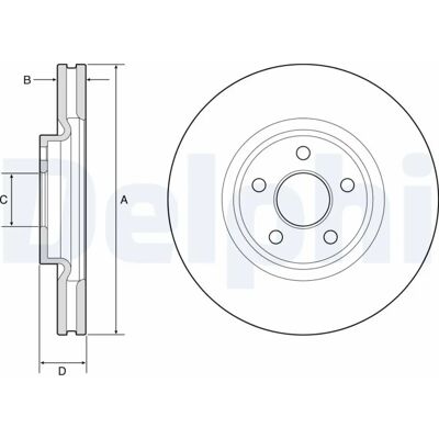 Delphi Bremsscheibe BG9203C - Belüftet, 316mm, Ford kompatibel Delphi Bremsscheibe BG9203C - Belüftet, 316mm, Ford kompatibel