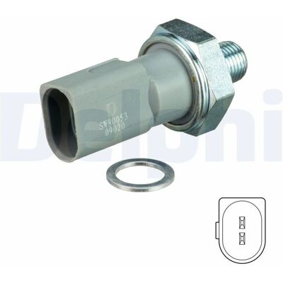 DELPHI SW90053 Öldrucksensor - Grau, M10x1.0, 2 Kontakte DELPHI SW90053 Öldrucksensor - Grau, M10x1.0, 2 Kontakte