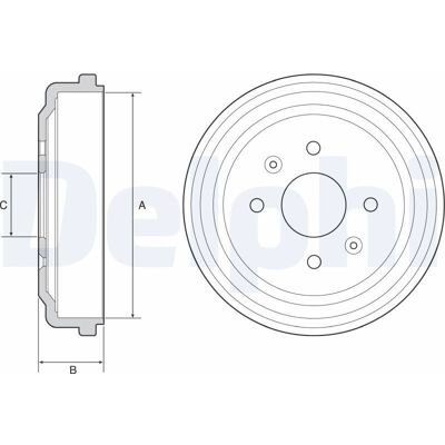DELPHI BF548 Bremstrommel - Chevrolet Spark, Aveo, Kalos DELPHI BF548 Bremstrommel - Chevrolet Spark, Aveo, Kalos