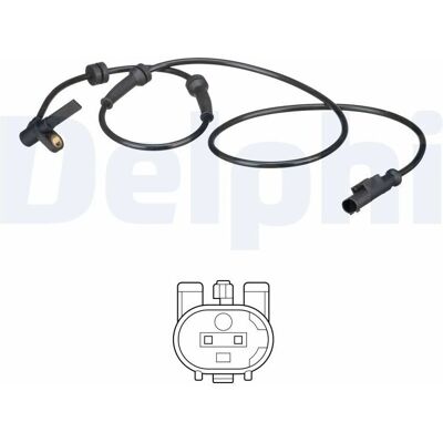 Delphi SS20578 ABS-Sensor - Aktiv, Kabel 1050mm, 2 Pins - ABS Sensor Delphi SS20578 ABS-Sensor - Aktiv, Kabel 1050mm, 2 Pins - ABS Sensor