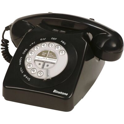 Binatone - Retro 1971 Corded Telephone - Black - Telephone Binatone - Retro 1971 Corded Telephone - Black - Telephone