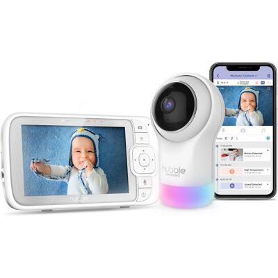Hubble White Baby Monitor - Nursery Pal Glow+ 5" Wi-Fi Camera Hubble White Baby Monitor - Nursery Pal Glow+ 5" Wi-Fi Camera