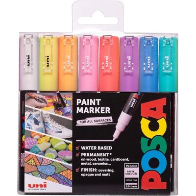 Uni-Ball Uni Posca Markers PC-1M Pastel Set - Paint Markers Uni-Ball Uni Posca Markers PC-1M Pastel Set - Paint Markers