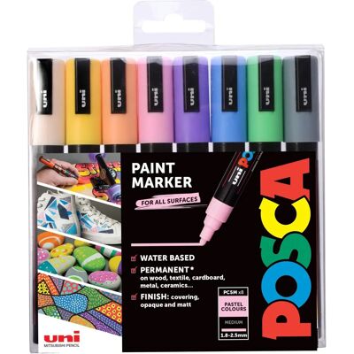 Uni-Ball Uni Posca Markers PC-5M 8pc Pastel Colors - Markers Uni-Ball Uni Posca Markers PC-5M 8pc Pastel Colors - Markers
