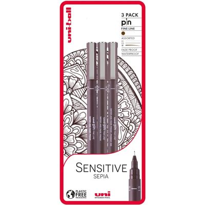 Uni-Ball Uni-Pin Sensitive Sepia Fineliner et Pinceaux pour Dessin - Stylos de Dessin - Publicité Uni-Ball Uni-Pin Sensitive Sepia Fineliner et Pinceaux pour Dessin - Stylos de Dessin - Publicité