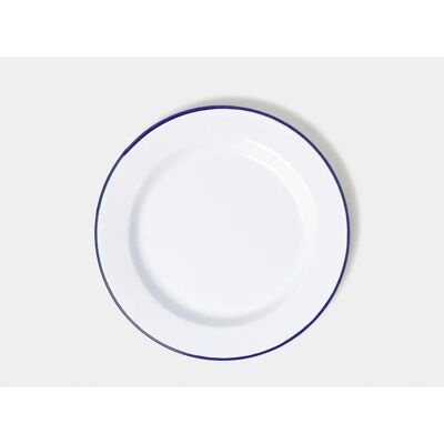 Falcon Enamel Dinner Plate - 24cm - Blue Rim - Dinner Plate Falcon Enamel Dinner Plate - 24cm - Blue Rim - Dinner Plate