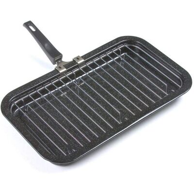 Falcon Black Enamel Grill Pan - Detachable Handle 40.5x24cm Falcon Black Enamel Grill Pan - Detachable Handle 40.5x24cm
