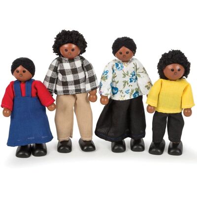 Tidlo Wooden Multicultural Dolls - Black Family - Dolls Type Tidlo Wooden Multicultural Dolls - Black Family - Dolls Type