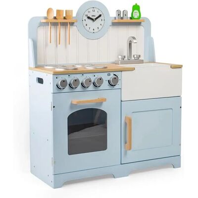 Tidlo Country Play Keuken - Blauw, Hout, Speelkeuken, Compact Tidlo Country Play Keuken - Blauw, Hout, Speelkeuken, Compact