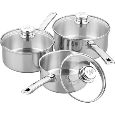 Tala Performance Classic 3-teiliges Kochgeschirr-Set - Edelstahl, Silber Tala Performance Classic 3-teiliges Kochgeschirr-Set - Edelstahl, Silber