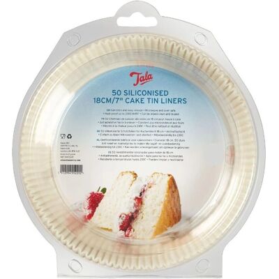 Liners antiadhésifs pour moules à gâteau Tala - 18cm, Pack de 50 Liners antiadhésifs pour moules à gâteau Tala - 18cm, Pack de 50