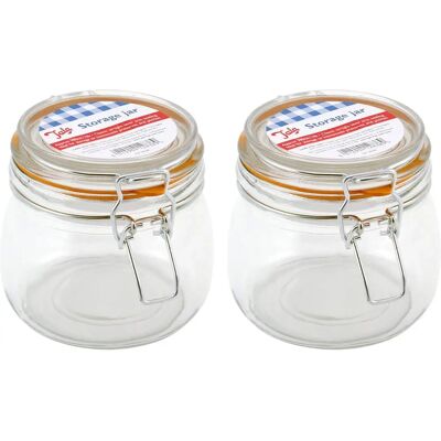 Tala - Lever Arm Clip-Top Glass Jar - 500ml - Clear Tala - Lever Arm Clip-Top Glass Jar - 500ml - Clear