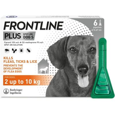 FRONTLINE Plus Flea and Tick Treatment for Small Dogs (2-10kg) - 6 Pipettes FRONTLINE Plus Flea and Tick Treatment for Small Dogs (2-10kg) - 6 Pipettes