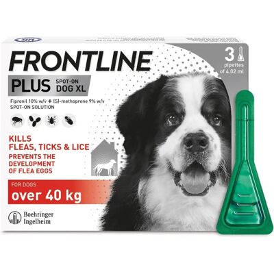 Frontline Plus Flea and Tick Treatment Dog Cat XL 3 Pack Frontline Plus Flea and Tick Treatment Dog Cat XL 3 Pack