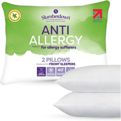 Slumberdown UK Made Anti Allergy Pillows White - Pillow Slumberdown UK Made Anti Allergy Pillows White - Pillow
