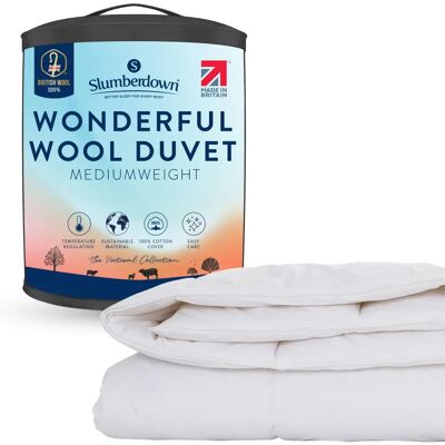 Slumberdown British Wool Mediumweight Duvet - Single - White Slumberdown British Wool Mediumweight Duvet - Single - White