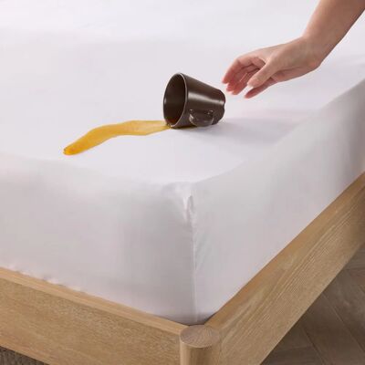 Slumberdown Waterproof Mattress Protector - White - Double Slumberdown Waterproof Mattress Protector - White - Double