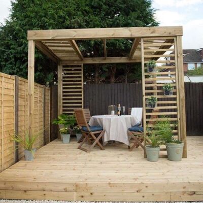 Forest Garden Wooden Pergola - 10'x8' with Side Panels Forest Garden Wooden Pergola - 10'x8' with Side Panels