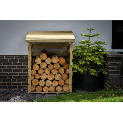 Forest Garden 3x3 Forest Compact Pent Log Store - Pressure Treated Forest Garden 3x3 Forest Compact Pent Log Store - Pressure Treated
