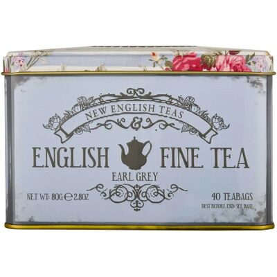 English Teas Vintage Floral Boîte à Thé - Bleu Clair - Boîte à Thé - Publicité English Teas Vintage Floral Boîte à Thé - Bleu Clair - Boîte à Thé - Publicité