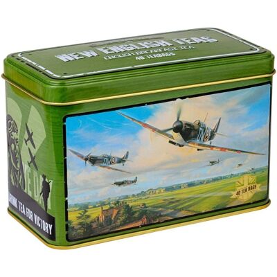 Boîte de thé Spitfire de English Teas - Ensemble de boîtes de thé avec histoire de l'aviation britannique - Publicité Boîte de thé Spitfire de English Teas - Ensemble de boîtes de thé avec histoire de l'aviation britannique - Publicité