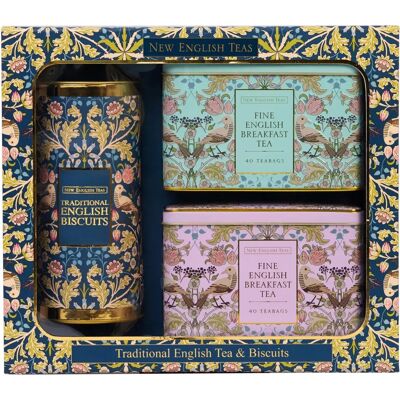 New English Teas - Vintage Song Thrush - Tea & Biscuits Gift Set New English Teas - Vintage Song Thrush - Tea & Biscuits Gift Set