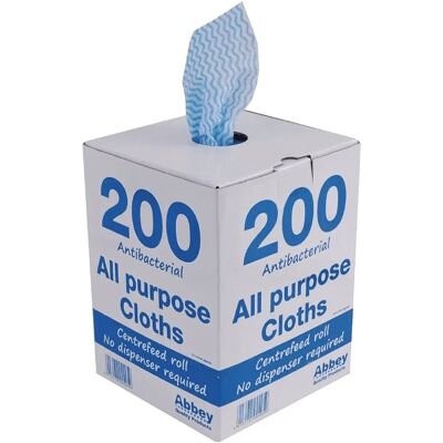 Chiffons Antibactériens Bleus Jantex - Pack de 200 - Publicité Chiffons Antibactériens Bleus Jantex - Pack de 200 - Publicité