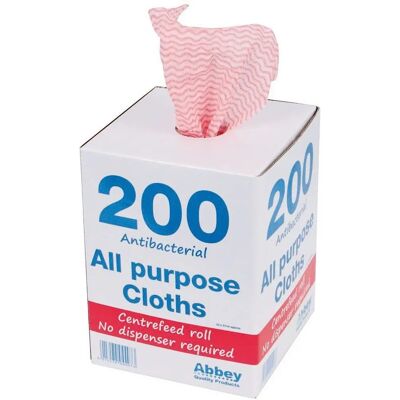 Rouleau de chiffons antibactériens Jantex - 220x370mm - 200 pièces Rouleau de chiffons antibactériens Jantex - 220x370mm - 200 pièces