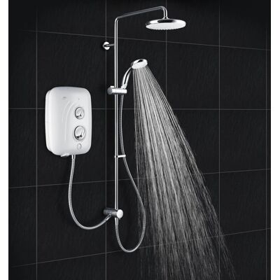 Mira Elite SE White & Chrome Shower - Dual Head Mira Elite SE White & Chrome Shower - Dual Head