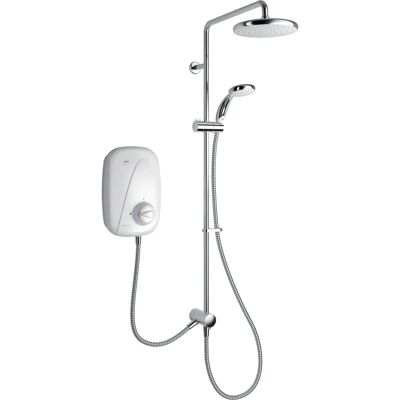 Mira Vigour T Dual Outlet Thermostatic Power Shower - White Chrome - 1.1532.426 Mira Vigour T Dual Outlet Thermostatic Power Shower - White Chrome - 1.1532.426